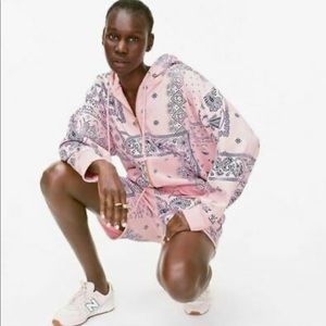 J. Crew Pink and Purple Patterned Hoodie